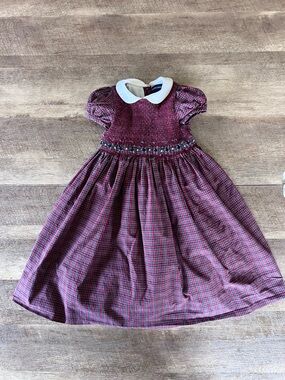 Ralph Lauren little girls size 5 - Plaid Smocked Dress with Peter Pan Collar